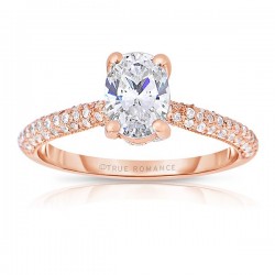 BMTR-Rm1280vrs-14K Rose Gold Oval Cut Diamond Semi Mount Engagement Ring