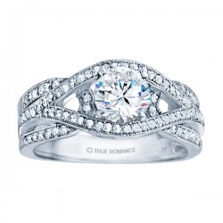 Rm1413-14k White Gold Infinity Semi Mount Engagement Ring
