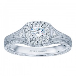 Rm1435-14k White Gold Vintage Semi Mount Engagement Ring